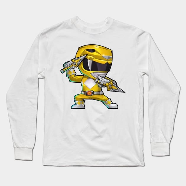 yellow ranger Long Sleeve T-Shirt by mprokolo corgi